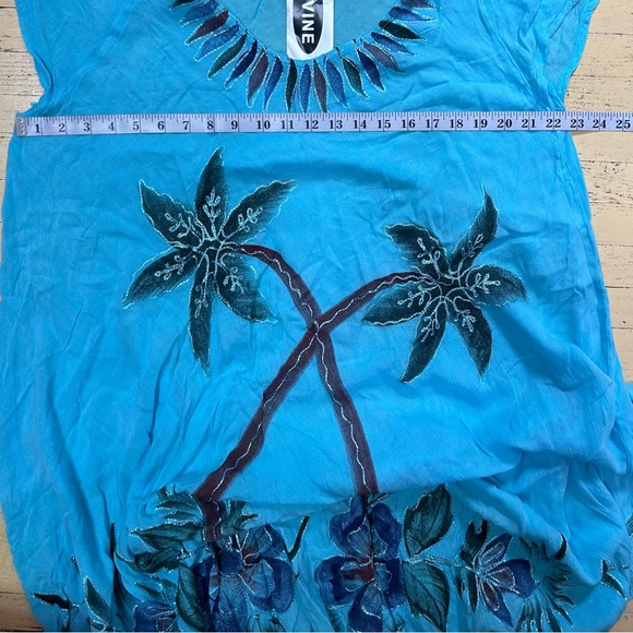 Womens Boho palm tree beach coverup sundress kaftan. Beach resort wear Free Size - Picture 9 of 9